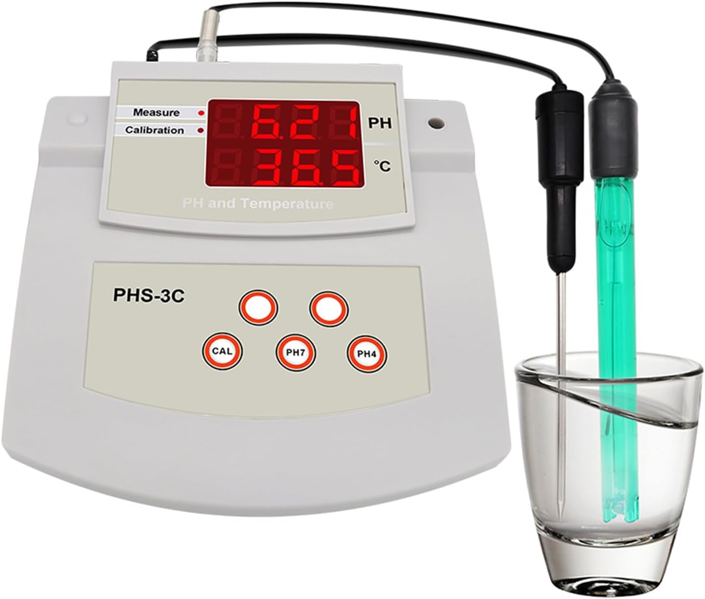 Benchtop Lab PH Meter, Digital PH Tester, PH/Temp 2 Electrodes, Automatic Calibration, ±0.01 PH Accuracy, for Aquarium, Laboratory, Swimming Pool