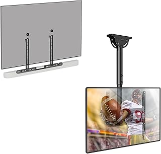 WALI Ceiling TV Mount, Full Motion Adjustable Mount Bracket+ WALI Soundbar TV Mount Compatible with Sonos Arc & Sonos Arc Ultra