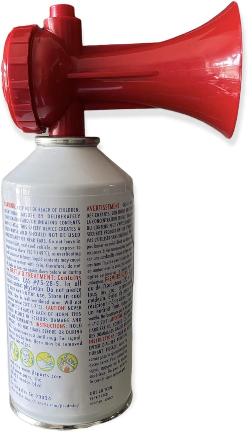 JLP Ijtended for Air Horn Can for Boating & Safety Very Loud Canned Boat Accessories Hand Held Fog Mini Marine Air Horn for Boat Can and Blow Horn or Small Compressed Horn