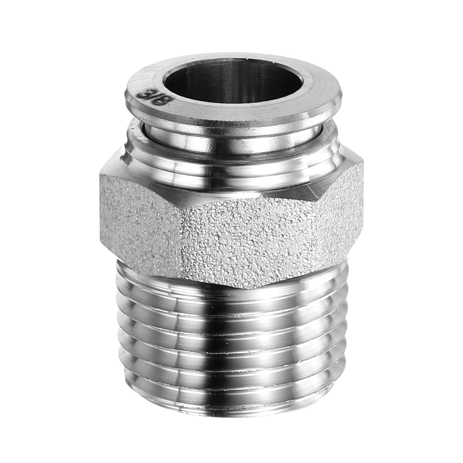 Conector recto de acero inoxidable 304 para tubo rápido neumático de 3/8