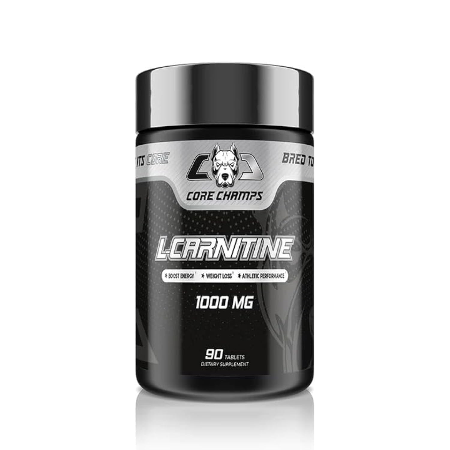 Core Champs L-Carnitine 1000mg Tablets, Boosts Energy, Athletic Performance - 90 Tablets