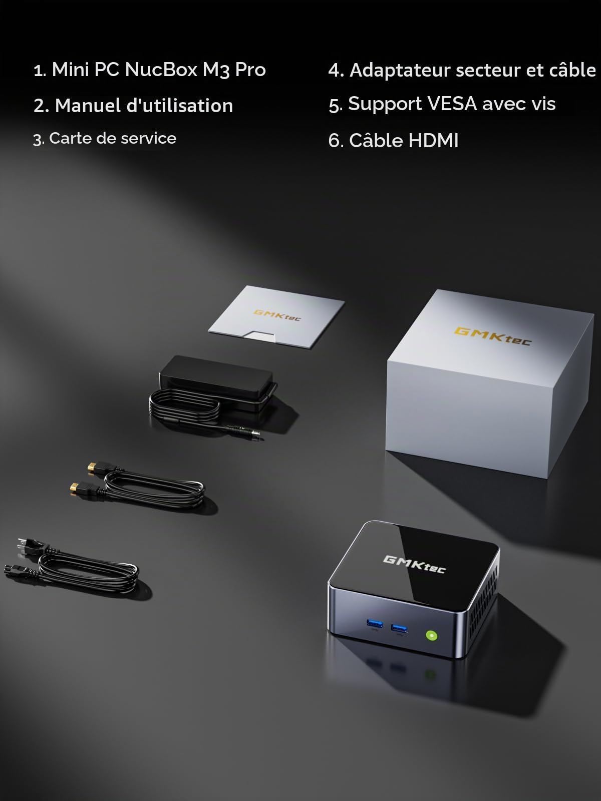 GMKtec M3 Pro Mini PC Intel Core i5-13500H (12C/16T Jusqu’à 4,7 GHz), 16 Go DDR4 RAM + SSD NVMe 512 Go, WiFi 6, BT 5.2 et USB-C,Mini Ordinateur de Bureau avec Triple Affichage 4K