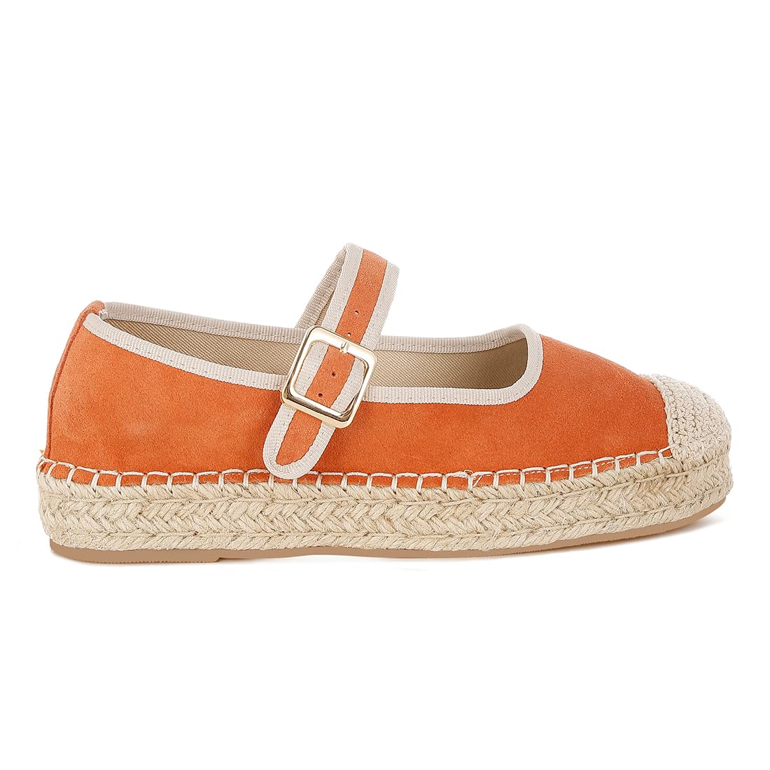 Women Soft Suede Leather Mary Jane Espadrilles | Fashionable Footwear | Comfortable Shoes | Casual Formal Wear | Trendy Stylish Design | Durable Lightweight Sole-image-2