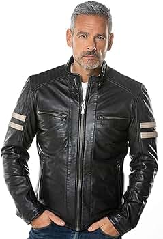 Amazon.com: Azrah Traders Men's Stylish Leather Jacket - Lambskin