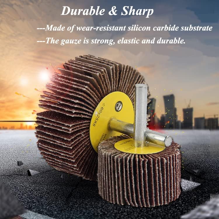 Abrasive Flap Wheel Sander,24 Pack 80 Grit 1/4" Shank Diameter Cone Shape Abrasive Sandpaper Flap Sanding Wheel, for Remove Rust/Weld Burr/Grinding