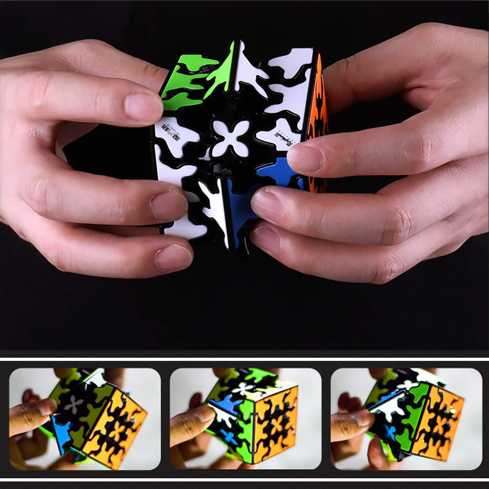 Gear Cube Set 4 Pack - Geschwindigkeits-Würfel-Bündel Mit Gear Ball, 3x3 Cube, Pyraminx Und Zylinder - Brain Teaser Zauberwürfel Set