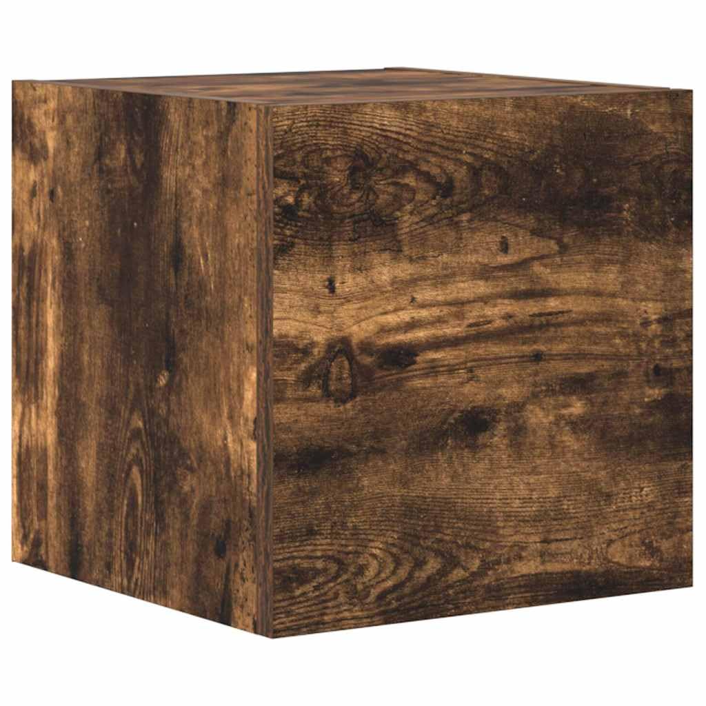 5-TLG. TV-Schrank-Set Räuchereiche Holzwerkstoff, Hängend, Modernes Media-Center, Wohnzimmer, Stabil, Feuchtigkeitsbeständig