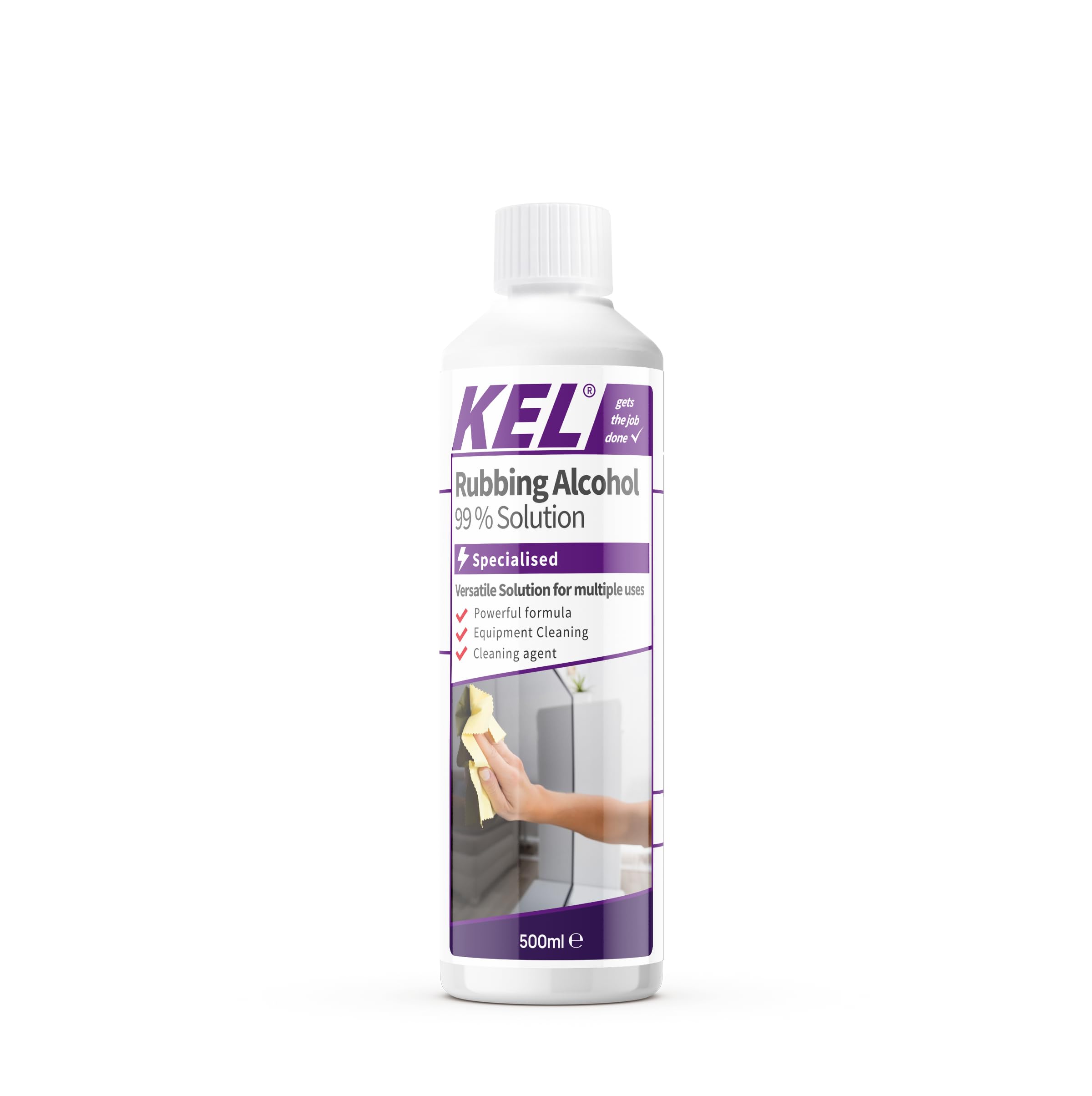 KEL - All-Purpose Rubbing Alcohol Isopropyl 99.9% Pure Isopropanol IPA for Cleaning - 500ml