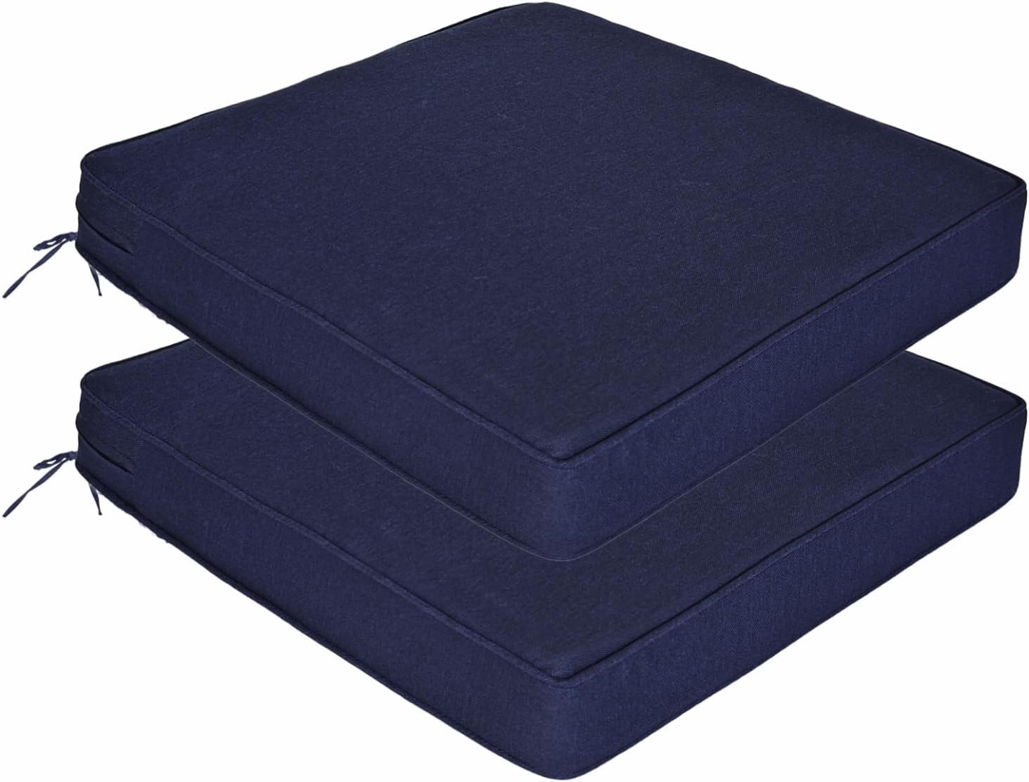 Outdoor Chair Cushions 19 x 19 Inch Set of 4 Water Resistant Seat Cushions with Ties, Outdoor Cushions for Patio Furniture with 3-Year Fade Resistant