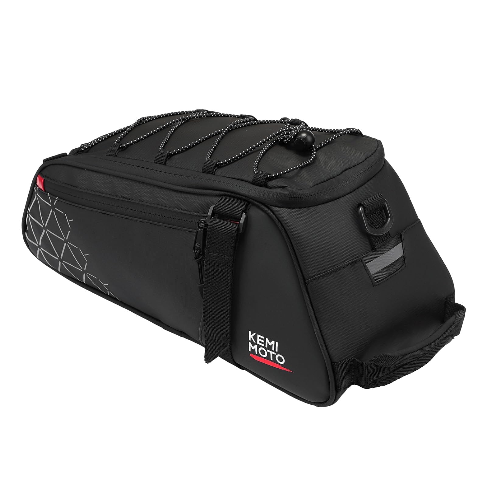 KEMIMOTO 2-in-1 Fahrradtasche für Gepäckträger hinten – 8L Wasserabweisende Gepäckträgertasche für Pendler & Kurzreisen, mit Schultergurt, Tragegriff & Mehreren Fächern,Schwarz