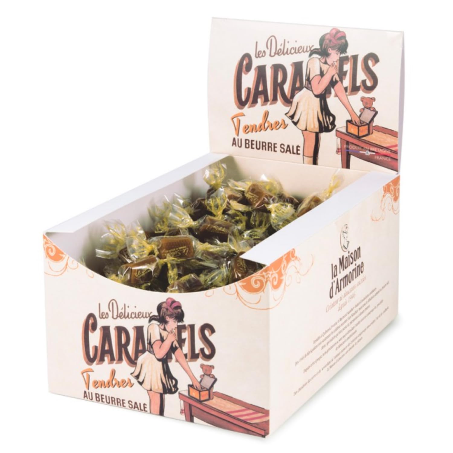 La Maison d'Armorine® | Caramelle Burro Salato Incartate Singole | Espositore Bonbon Burro e Caramello Salato - 1 Kg