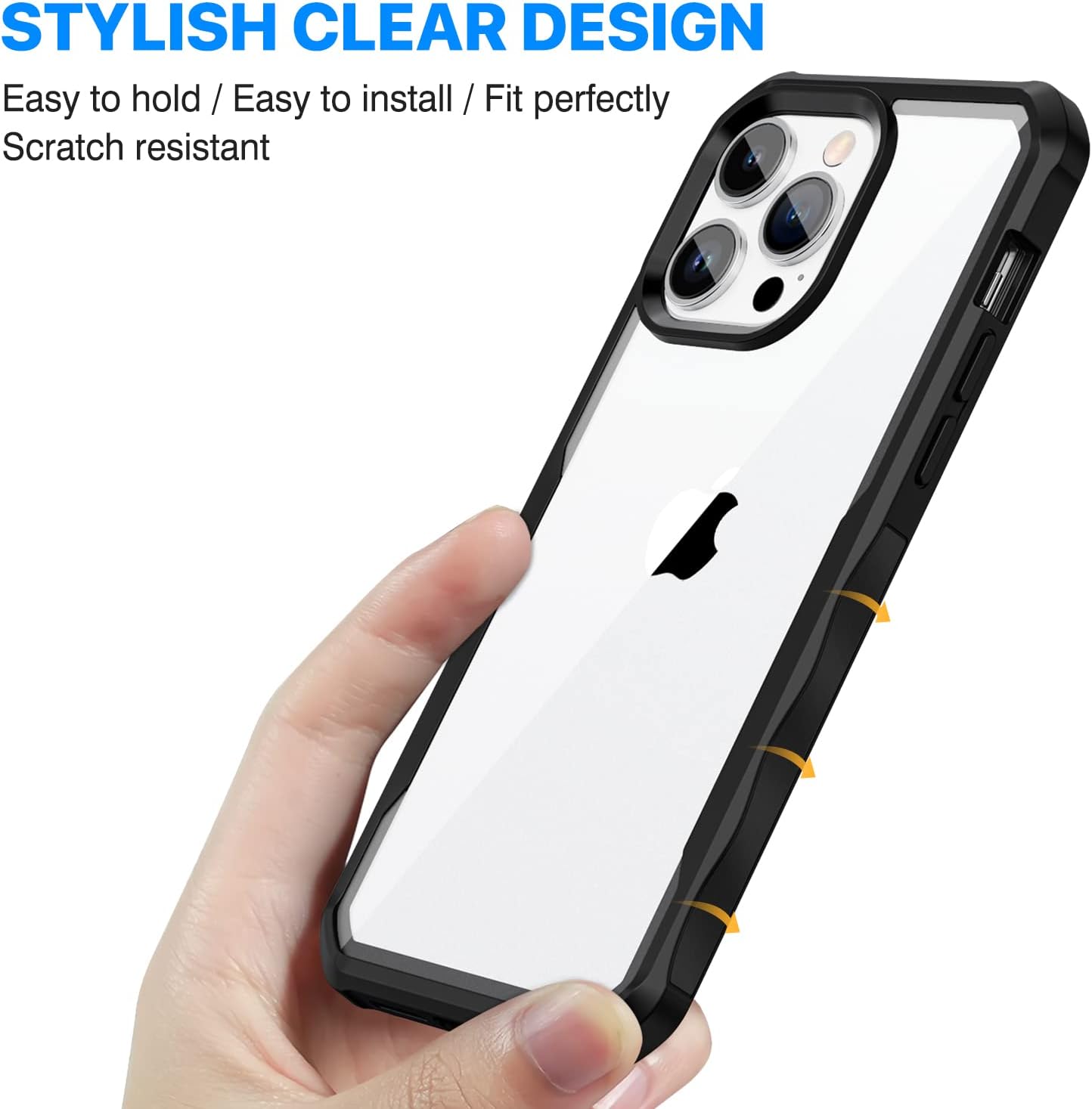 CENHUFO Privacy for iPhone 14 Pro Case, Full Body Phone Case with Built-in 9H Tempered Glass Privacy Screen Protector and Camera Lens Protector, Anti Peep Spy Shockproof Bumper Clear Cover - Black - Image 7