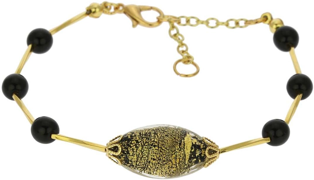 Glass Of Venice Murano Glass Golden Glow Bracelet - Summer Night