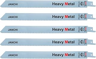 Heavy Duty Metal Cutting Reciprocating Saw Blades, 12-Inch 14TPI M42 Bi-Metal +8% Cobalt Reciprocating Saw Blade for Thick Metal Fast Straight Cutting, Solid Pipes, Profiles 5-Pack