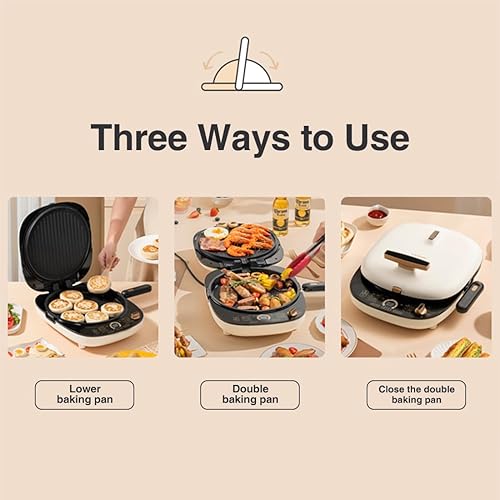 Miniatura 4 de LIVEN Bandeja eléctrica para hornear LR-D3027S, plancha eléctrica extraíble para barbacoa, panadería, bistec, panqueques de huevos, 1500 W