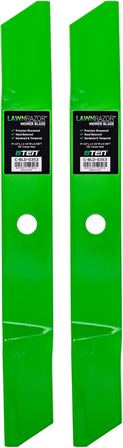 8TEN LawnRAZOR Blade for Murray 38502x98D 38501x50E 38 Inch Deck 094913E701MA 38 Inch Deck (Low Lift) 2 Pack