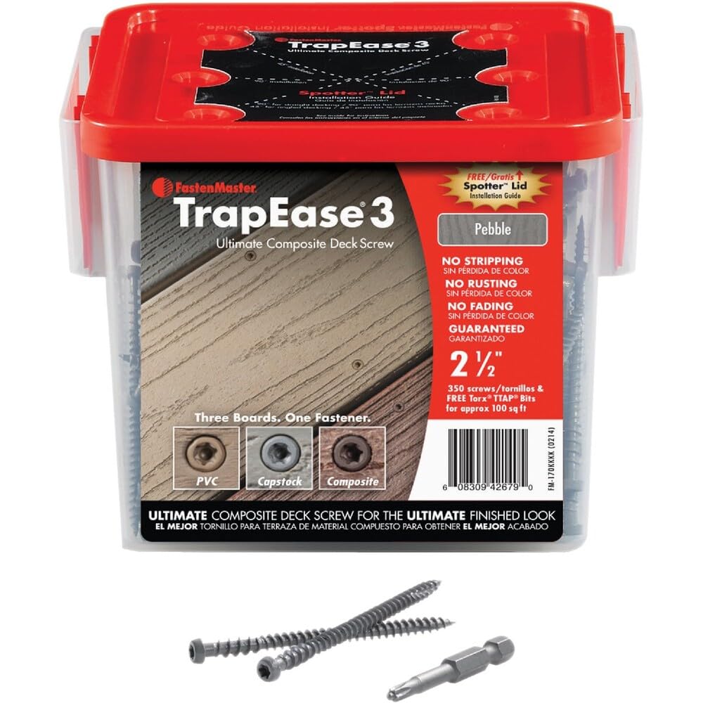 Amazon.com: FastenMaster TrapEase 3 Deck Screws for Composite, PVC