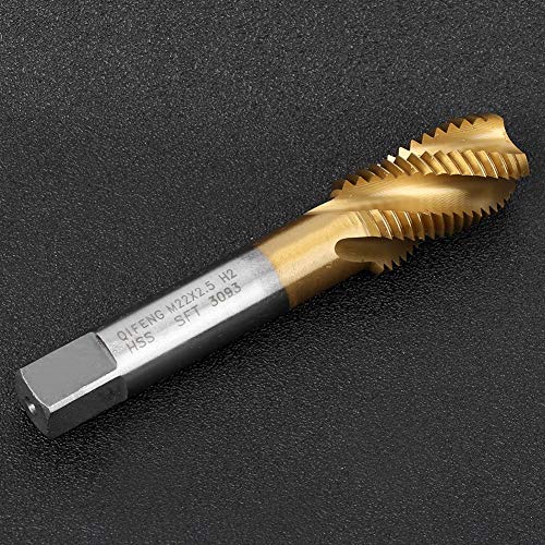 Metric Tap Set, Tap Set M22 X 2.5mm Spiral Flute Tap Tip Containing Cobalt Drill Tap Set for Machine High Speed Steel Bit