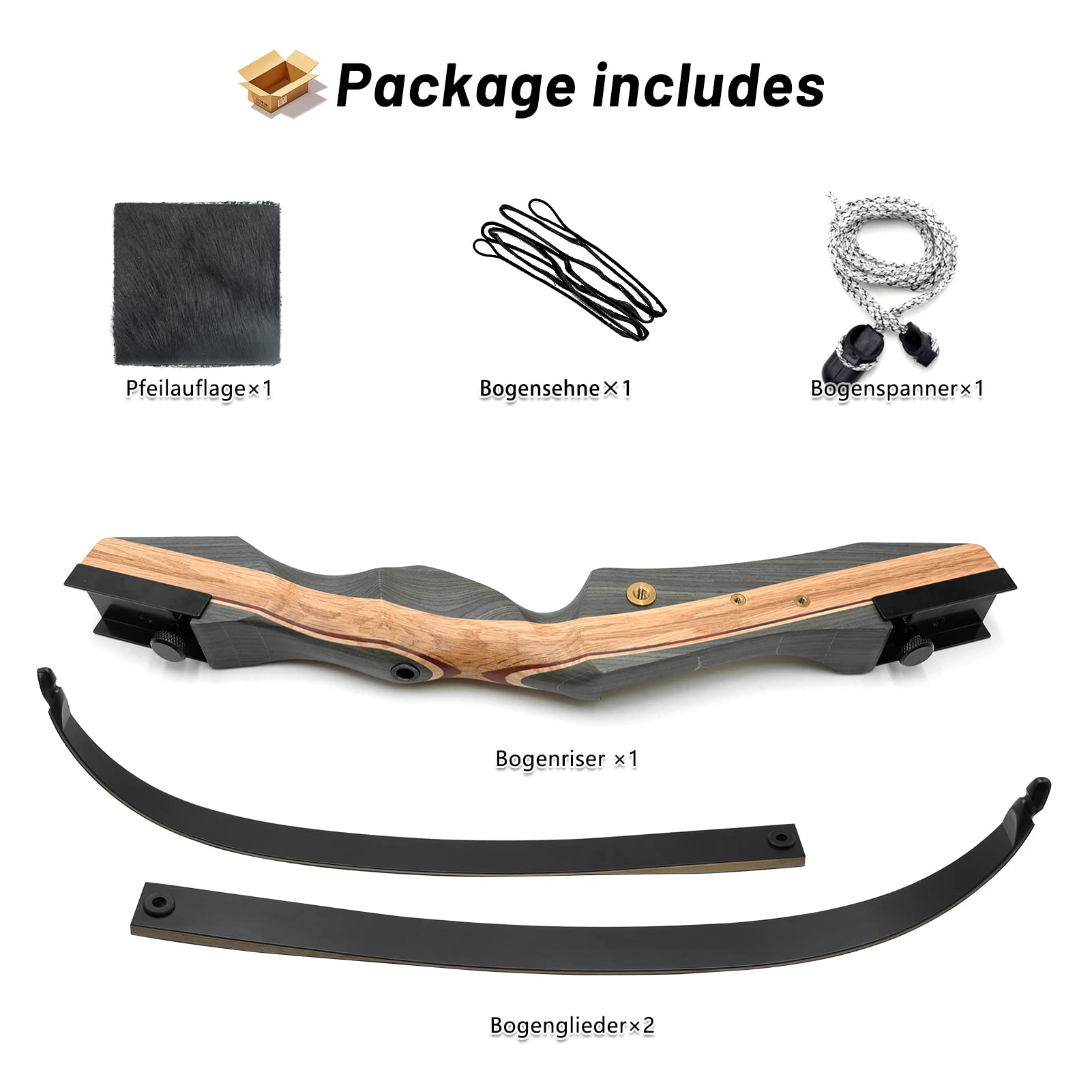62 Inch Takedown Recurvebogen 20-50 Lbs Rechte Hand Holz Recurve Bogen Für Erwachsene Outdoor Jagd Schießübungen