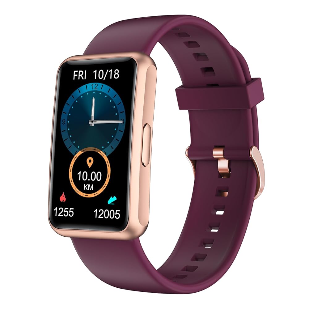 HUAKUA Fitness Tracker No Bluetooth No APP No Phone Needed, Fitness Watch for Men Women Parents IP68 Waterproof with Full Touch Screen Steps Calories Counter Sleep Tracker Alarm Clocks (Purple)