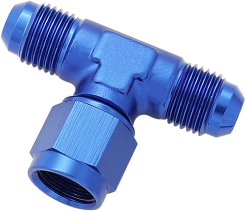 KRD PERFORMANCE Camiseta acampanada de aluminio 6AN -6 AN macho con adaptador lateral giratorio AN6 hembra, color rojo y azul