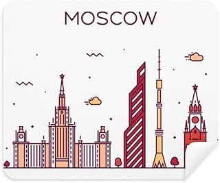 Moscow Russia Flat Landmark Pattern Cleaning Cloth Screen Cleaner 2pcs Suede Fabric