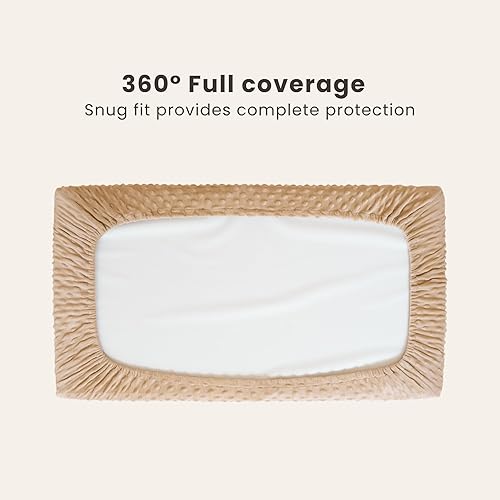 Miniatura 4 de Konssy Minky - Juego de 2 fundas para cambiador, suaves y de felpa con lunares Minky para cambiador, sábanas transpirables para cambiadores para