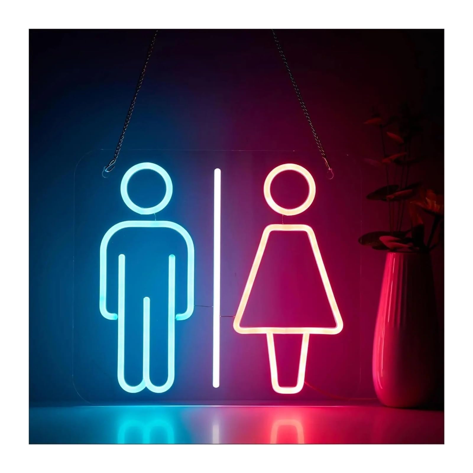 Sign Lamp Restroom Neon Lights for Bar Pub Hotel Caffee Shop Office Shopping Mall WC Decor 32x36cm