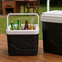Caixa Térmica 22 Litros Preta Portatil Praia Camping Viagem Cooler