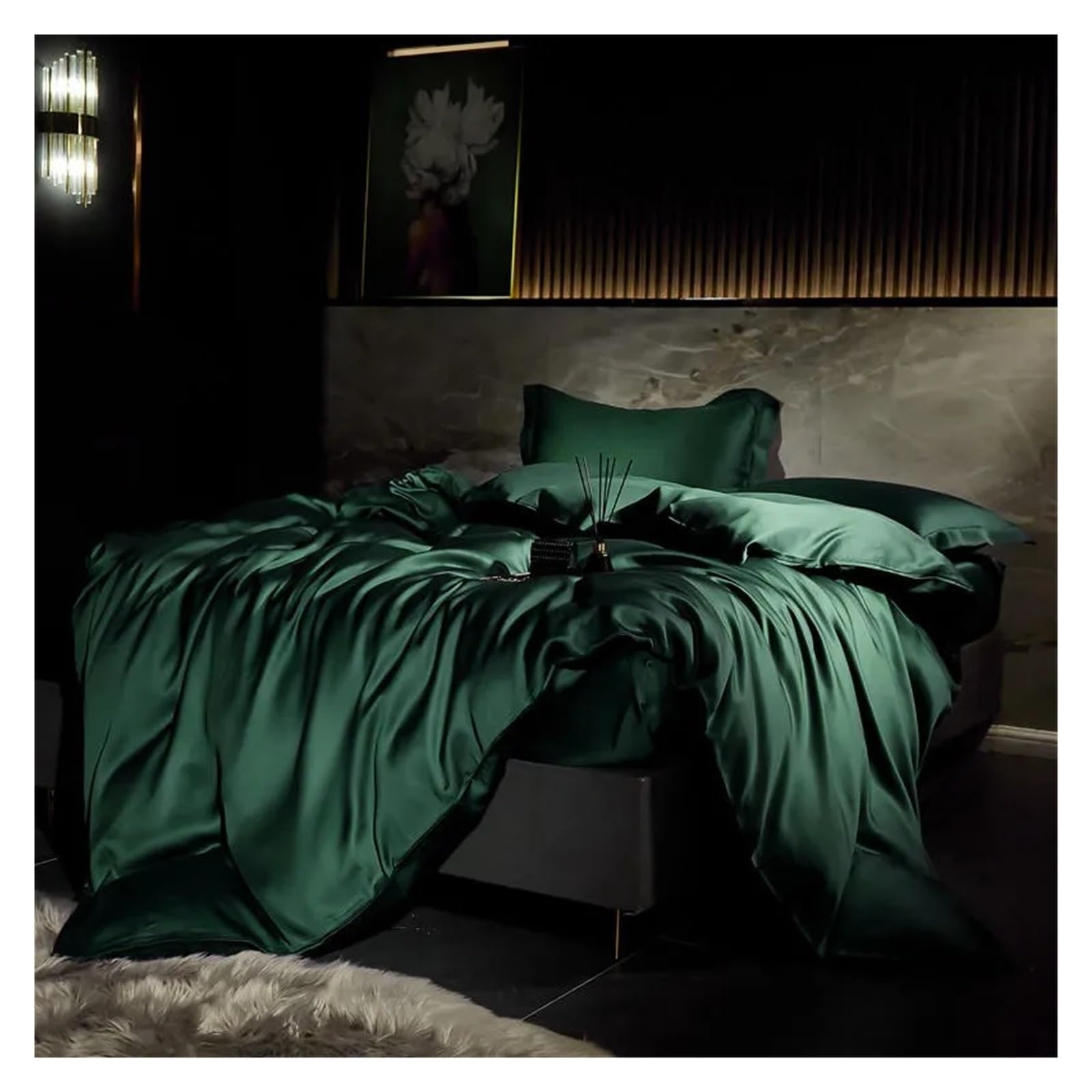 Sbcgfy D Silk Uvet Cover Set Be Sheet Pillowcases Softest Cooling Smooth Bedding Set Ouble Queen King Family,Cotton Uvet, Zq-11042,-Fitte Be Sheet_king 4Pcs