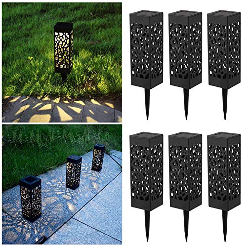 Boadw 6 Stück Warmweiße Solarlampe Solarleuchte LED Gartenleuchte für draußen, Wasserdicht IP55, 600mAh Batterie, Decorative Solarlampe, Terrasse,Gartenweg Cover