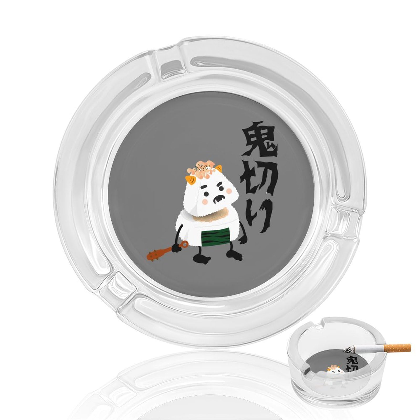 Amazon.co.jp: ガラス灰皿 おにぎり 可愛い デーモン 灰皿 アッシュ