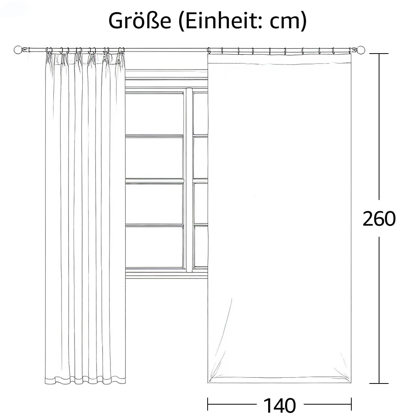 TOPICK Vorhänge Gardinen Verdunklungsvorhänge H260xB140 2er Set Dunkelgrau – Ansicht 10