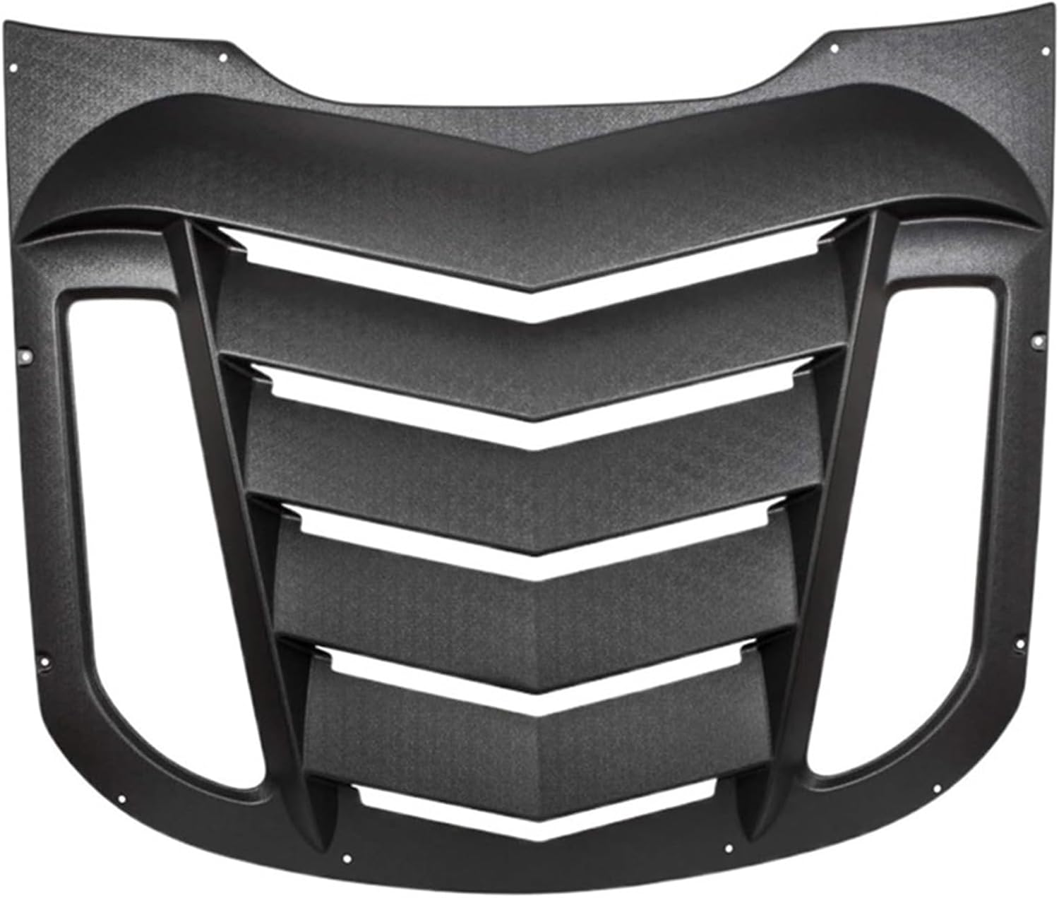 Car Rear Window Louvers Compatible for Ford Mustang 2015-2021 Windshield Sun Shade Rain Cover ABS (Matte Black)