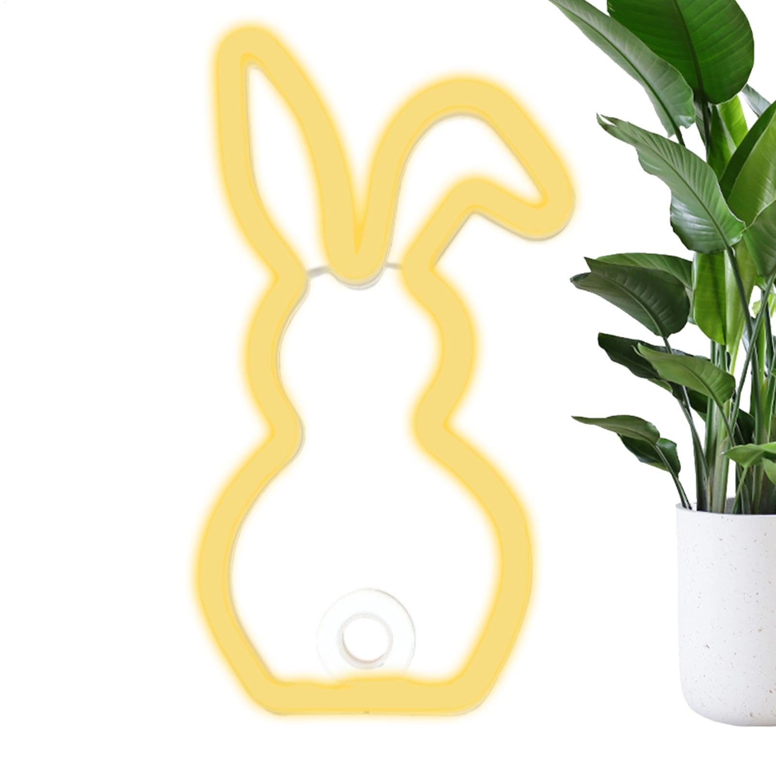 Bunny Light Easter Decoration, Bunny LED Table Lamp, Cute Rabbit Neon Light, Easter Lights Decorations Home, Kids Night Light Gift for Girls Boys Children Toddler