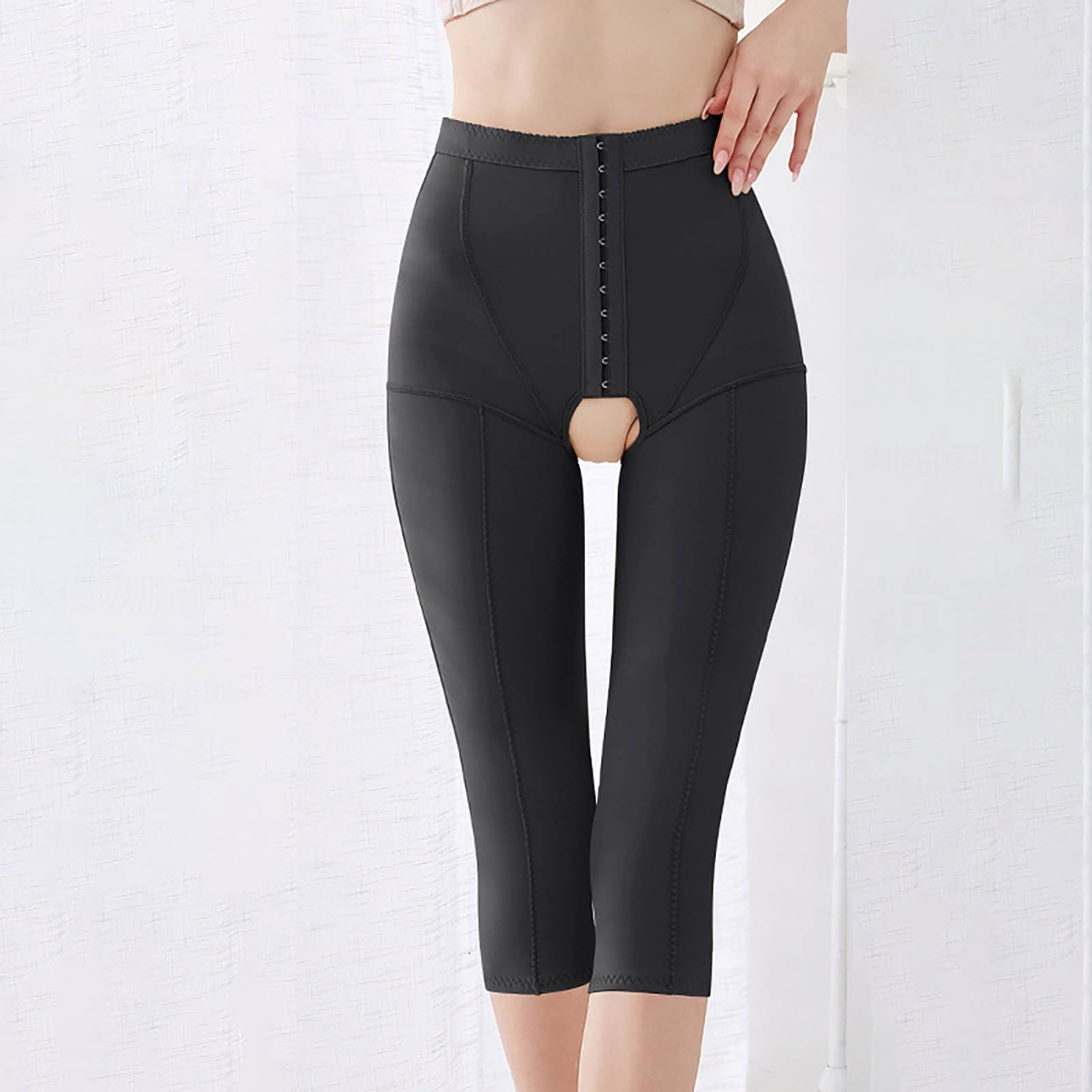Leggings a Compressione Post-chirurgica Pantaloncini Guainanti Pancia Piatto Alza-Cosce Senza Cuciture Alta Tenuta Sculptant, Le Noir, XS