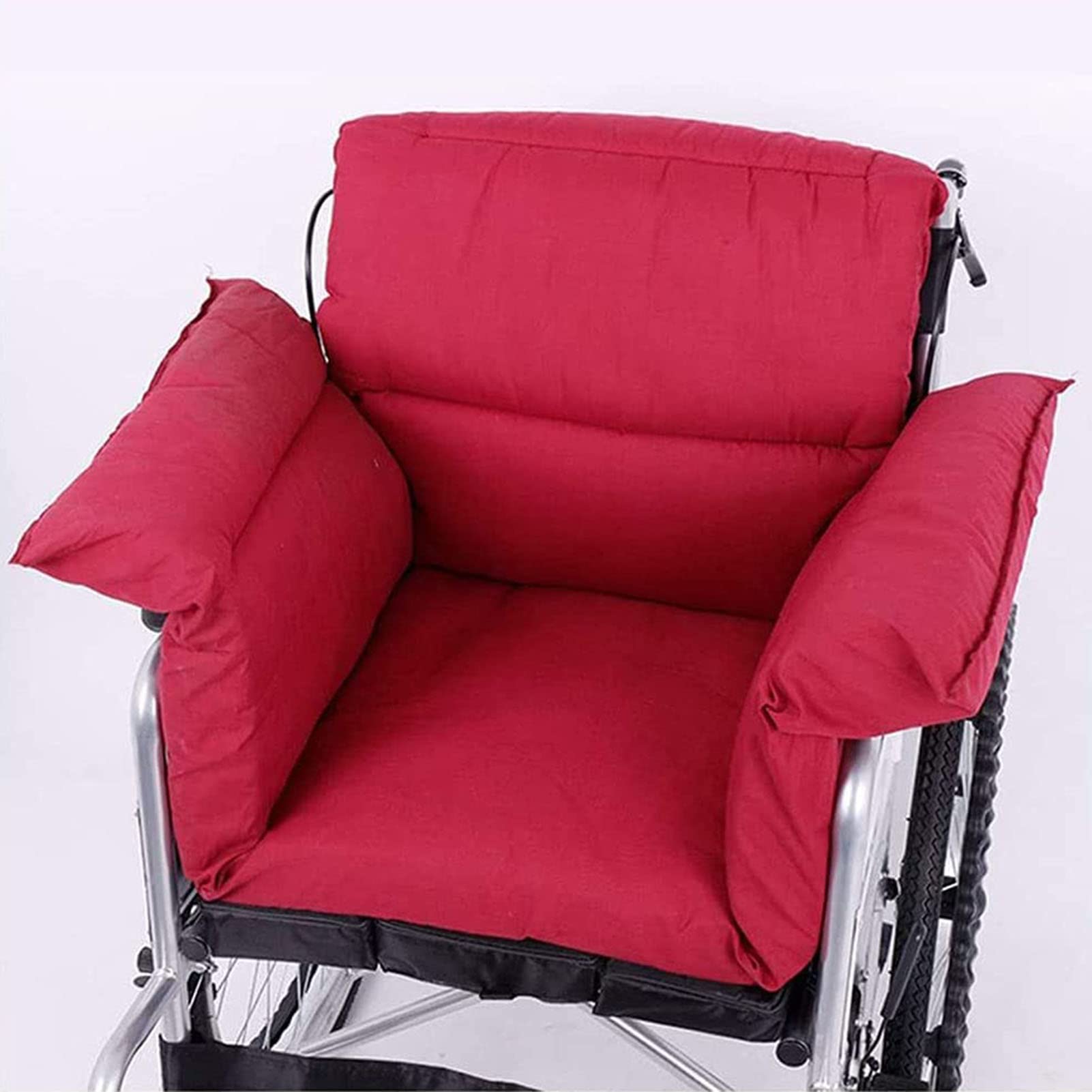 Cojín Cómodo para Silla de Ruedas con Respaldo, Cojín para Silla de Ruedas en Forma de T, la Presión Alivio del Dolor para Reducir la Tensión en la Espalda Lavable