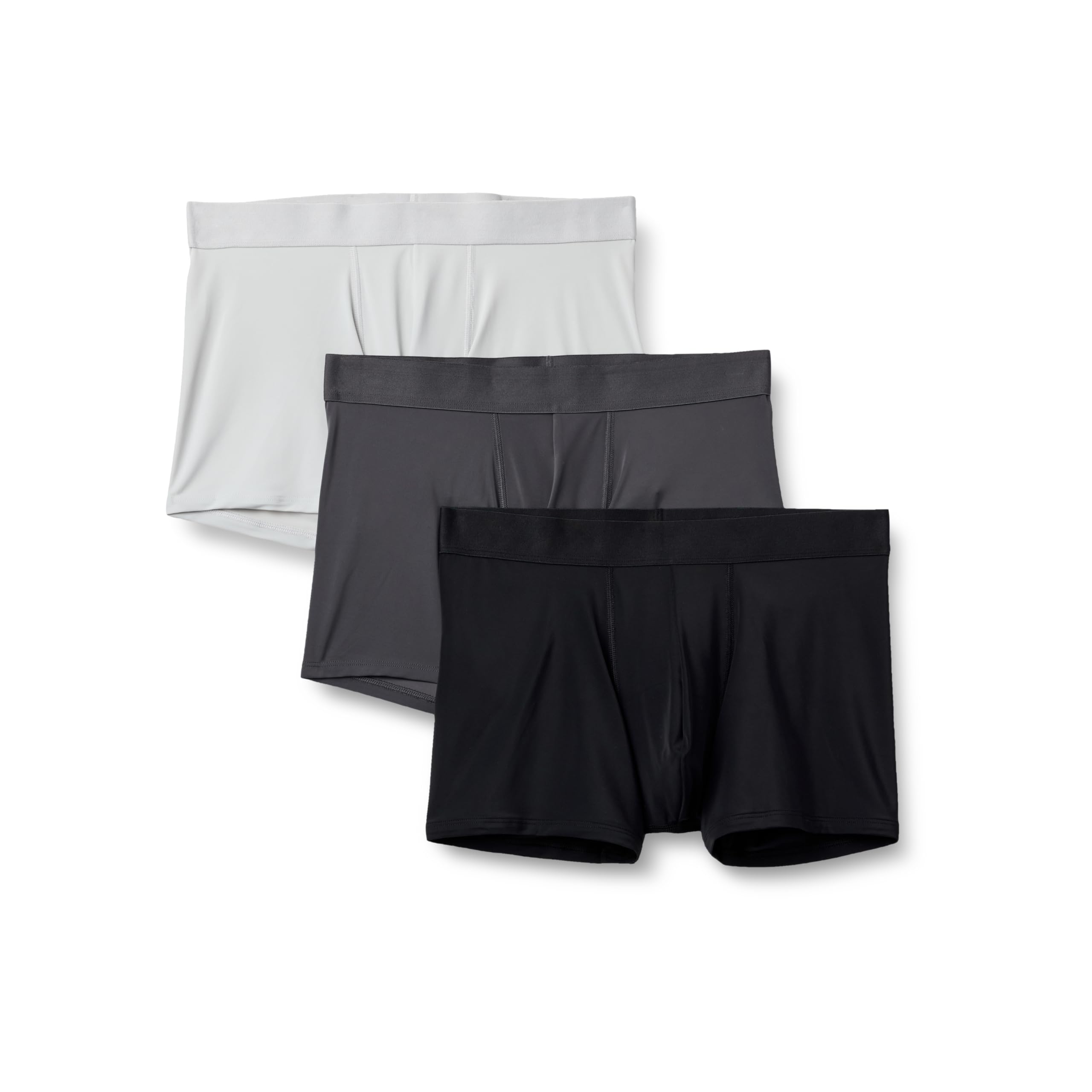 Amazon Essentials Men's Microfibre Boxer Shorts Underwear, Pack of 3, Black/Charcoal Grey/Light Grey, XXL