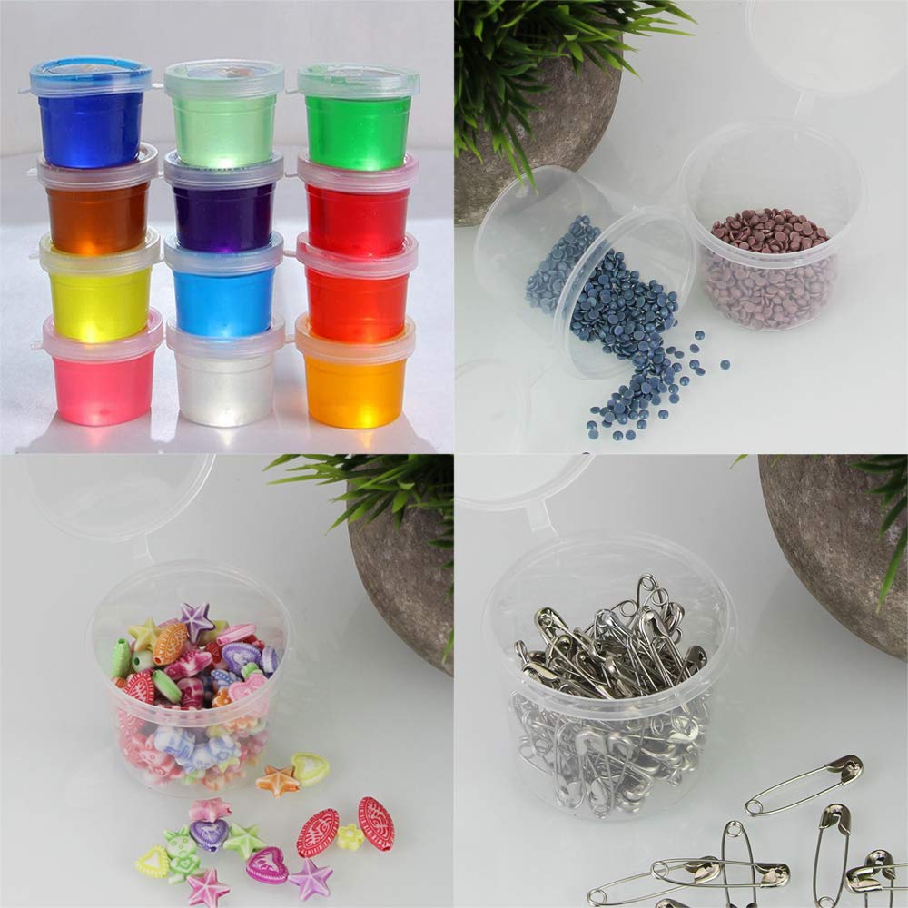 24 Transparente Slime-Dosen Mit Deckel, Auslaufsicher & Stapelbar – Ideal Zum Aufbewahren Von Schleim, Perlen Oder Kleinteilen