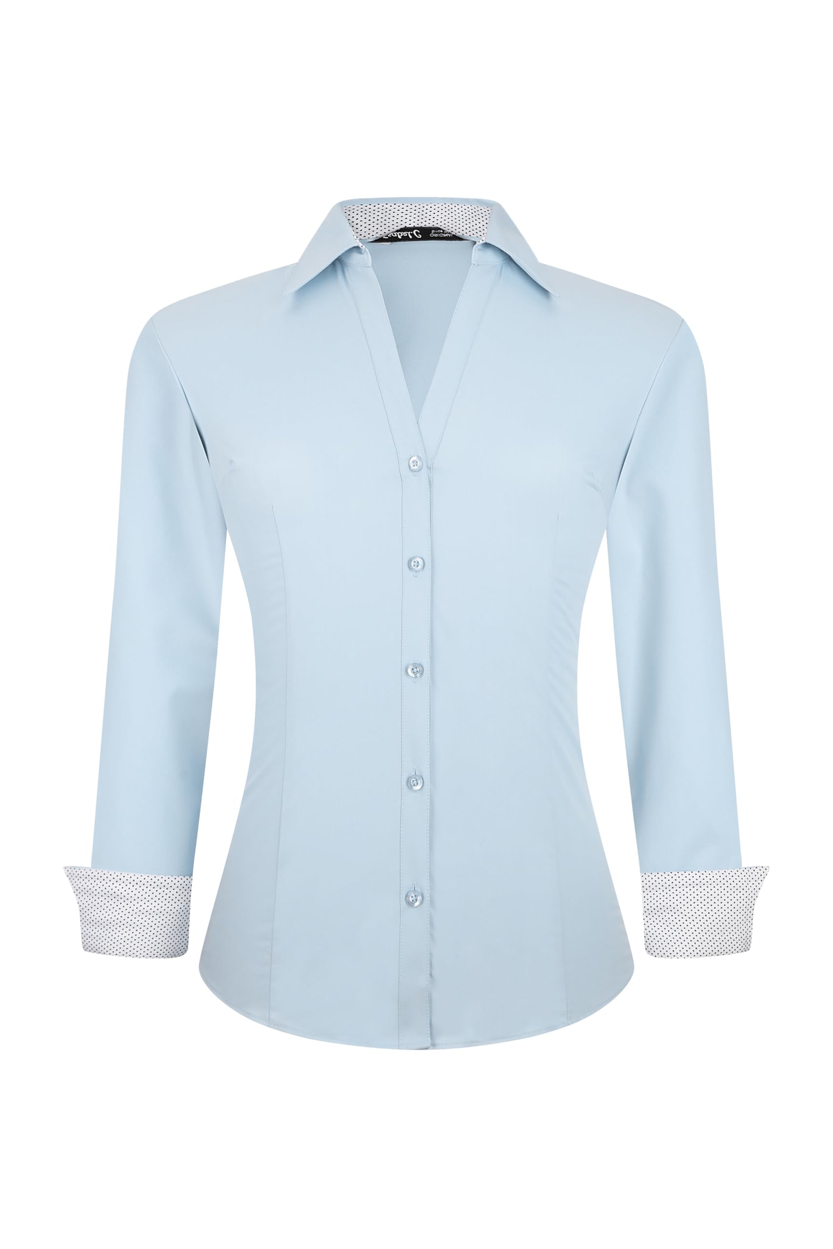 Damipow Womens Dress Shirts Wrinkle Free Button Down Shirt Long Sleeve Blouses for Work Professional