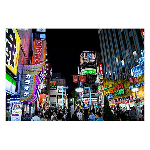 Affiche Tokyo Shinjuku Ville Lumière grand poster mural décoration Japon 91x135cm