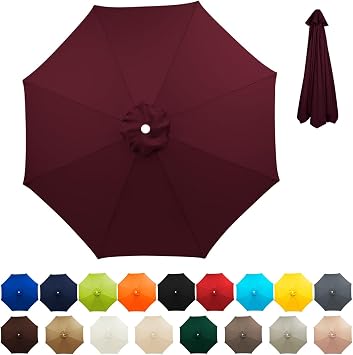 Sun Umbrella Replacement Cloth, Waterproof, UV Protection, Water Repellent, Garden Parasol, Replacement 6/8 Ribs, Replacement Canopy, Lightweight, Foldable, Cantilever Type, Wind