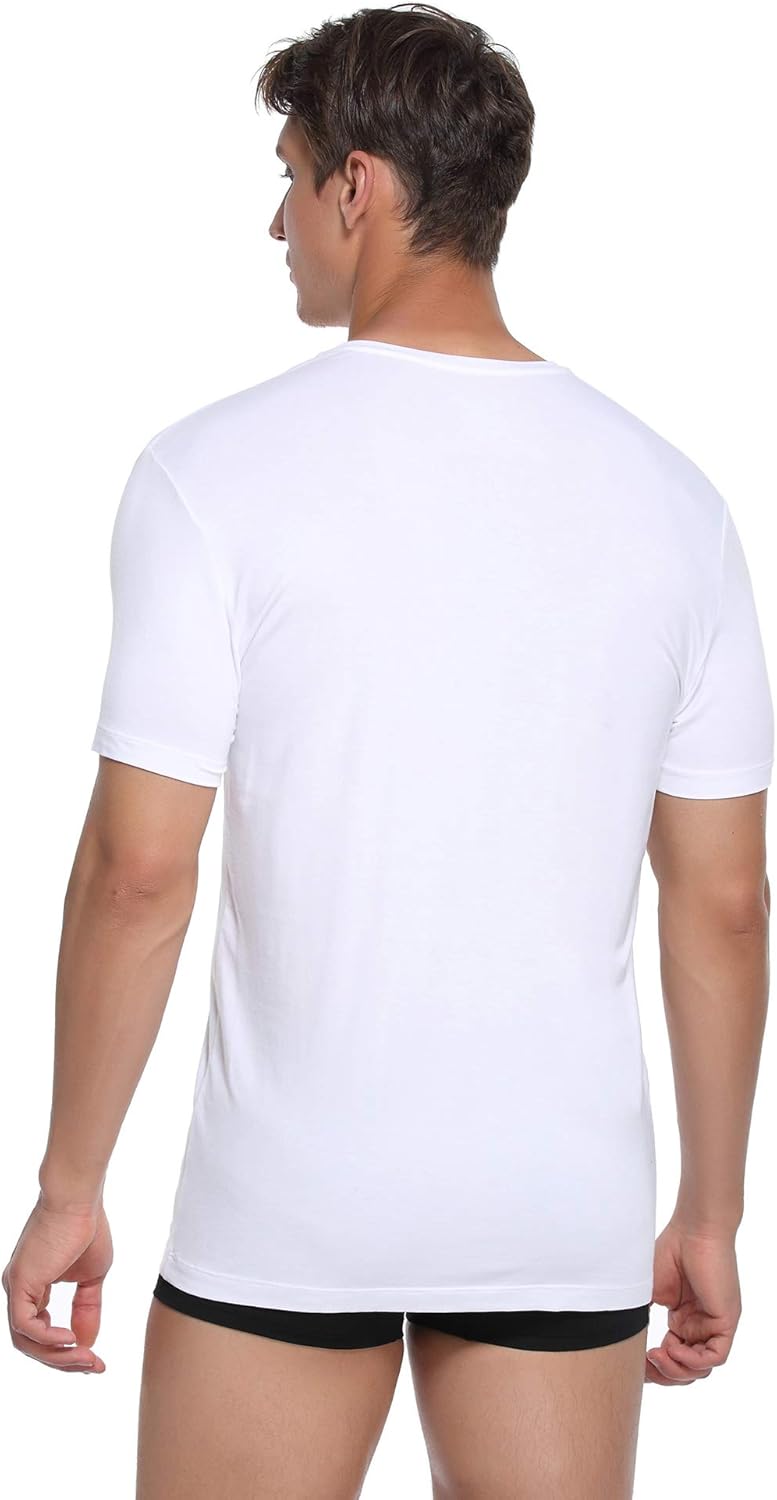 COLORFULLEAF Men's Undershirt Bamboo Rayon V Neck T Shirts Men Short Sleeve Moisture-Wicking Tees Slim Fit Underwear - Image 5