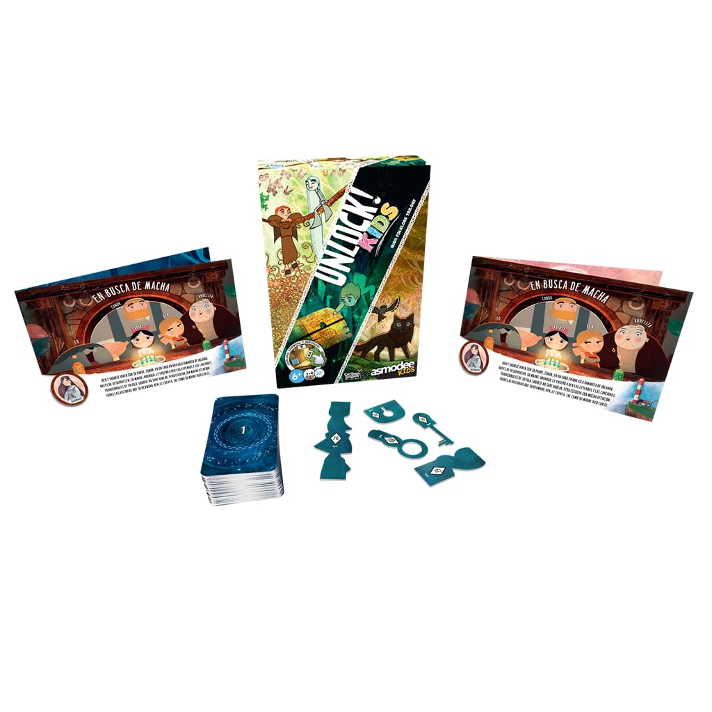 Asmodee Kids Unlock! Kids Cartoon Saloon, Juego de Mesa, A Partir de 6 Años, De 1 a 4 Jugadores, 20 Minutos por Partida, Español