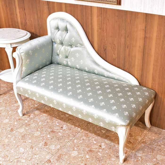 イタリア カウチソファ ロビンブルー 猫脚 ロココ調 二人がけ 完成品