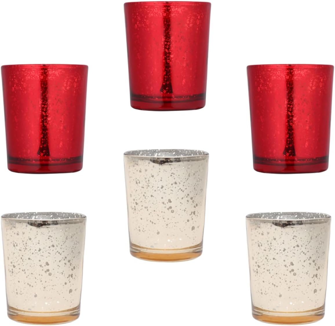 6pcs Glass Candle Cups Decorative Candleholders Set Random Color for Table Decor Party Centerpiece Home Accent