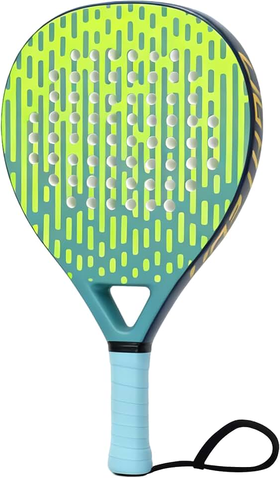 Raquete de padel de fibra de carbono – núcleo leve de espuma viscoelástica EVA, grande ponto ideal, absorção de choque, raquete de tênis de padel durável para jogadores iniciantes e intermediários