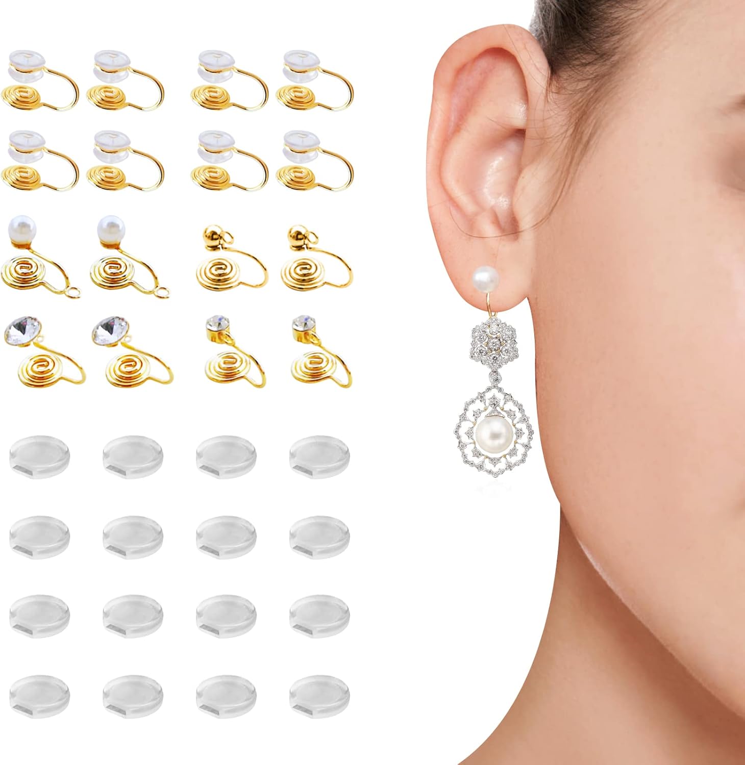 TAOARA 16 PCS Clip on Earrings Converter 5 Types Earring