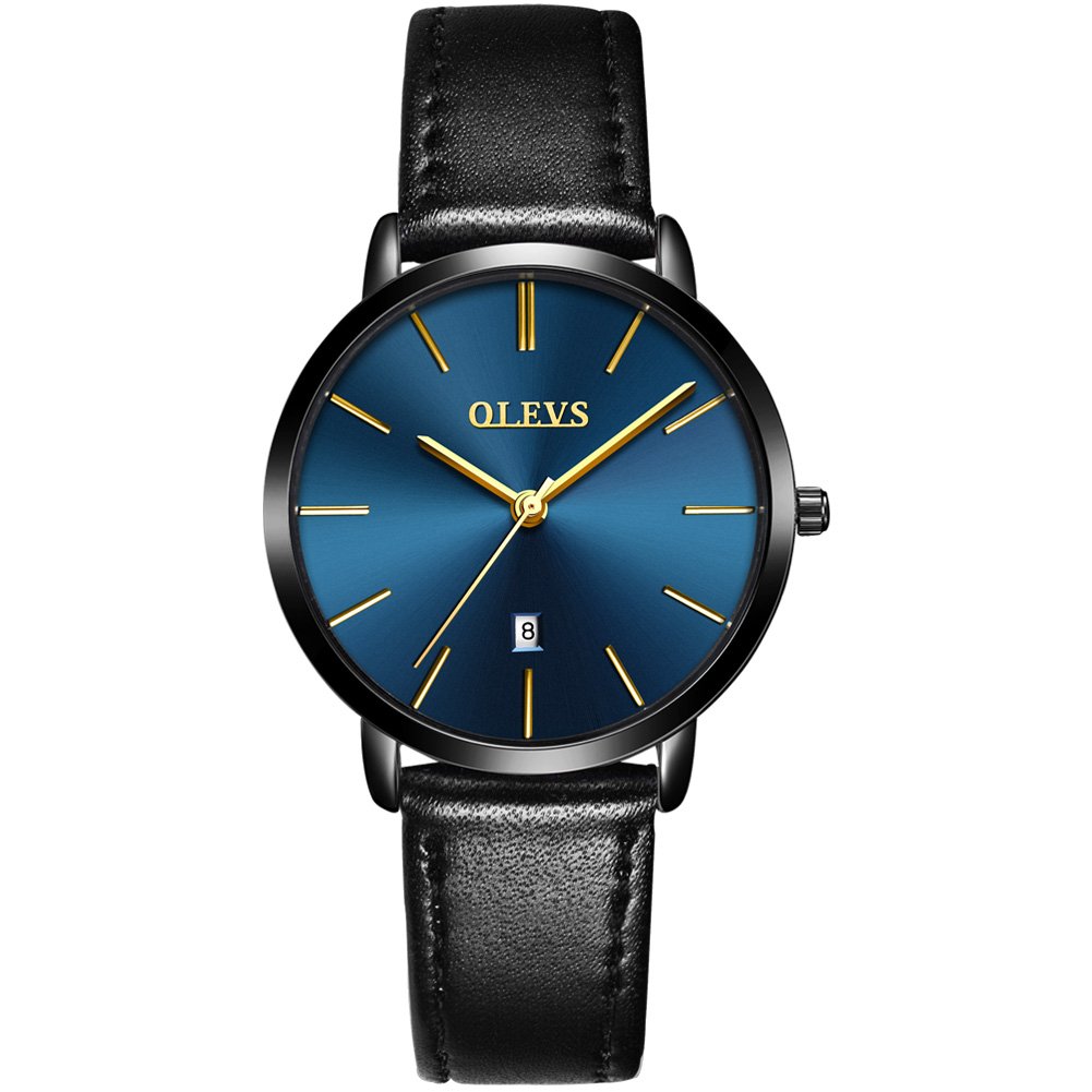 OLEVSWomen Watches Ultra Thin 6.5mm Minimalist Dress Fashion Leather Strap Quartz Waterproof Casual Women Wrist Watch