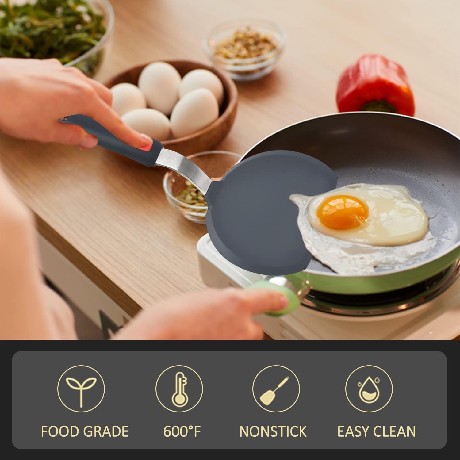 Espátulas de silicona, juego de 5 espátulas de silicona para utensilios de cocina antiadherentes, resistentes al calor hasta 315.6 °C, utensilios de cocina antiadherentes, utensilios de cocina sin BPA